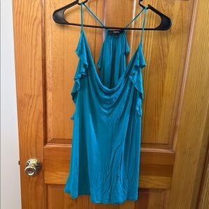 #33 - Express Blue Ruffled Racer Back Tank Top